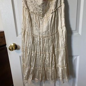 Lacy silk and sequin embellished skirt